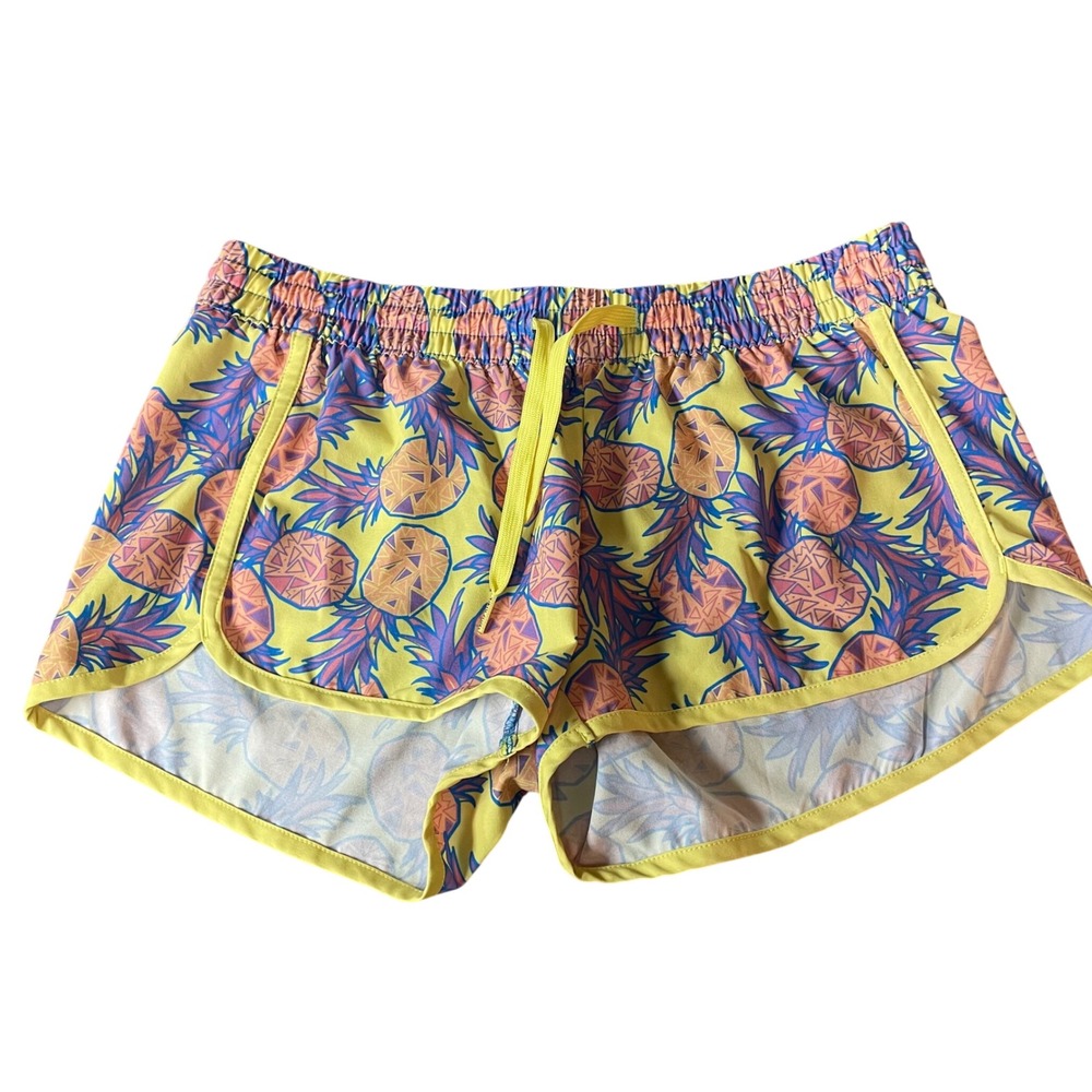Tipsy Elves Pineapple Tropical Pull On Shorts Sz SM Resort Vacation